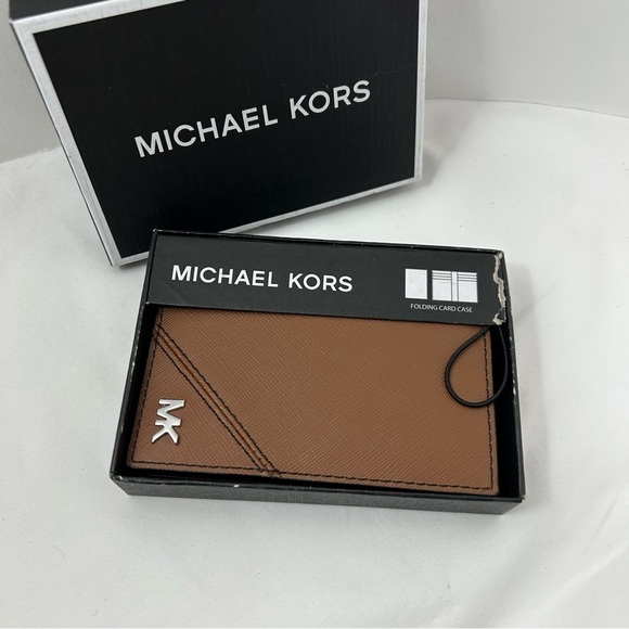 Michael Kors  Men's Jet Set Folding Card Case  Wallet  Luggage Brown - Picture 1 of 5